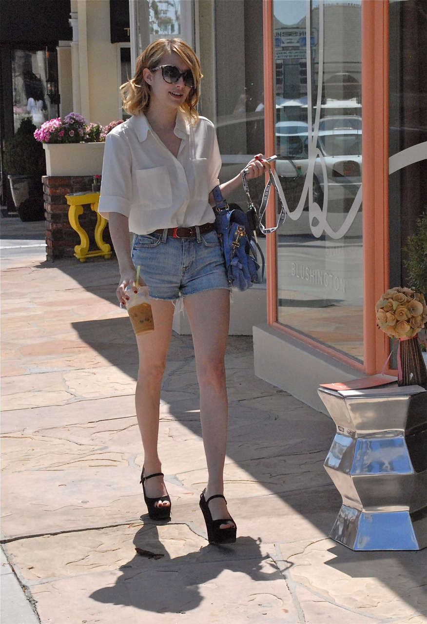 Emma Roberts Leggy Candids Out About West Hollywood