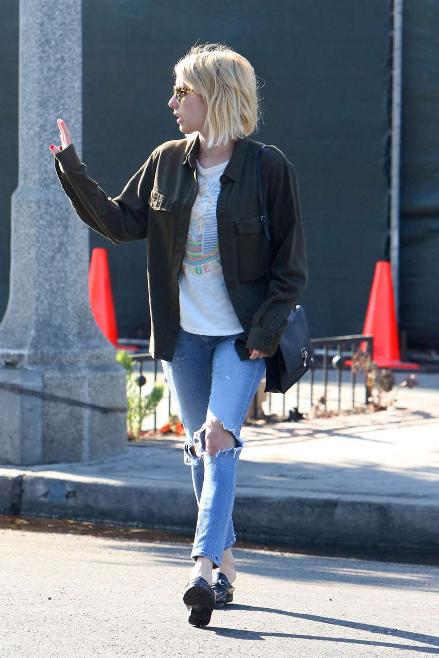 Emma Roberts Ripped Jeans Out West Hollywood