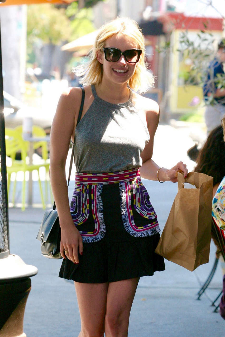 Emma Roberts Skirt Out West Hollywood
