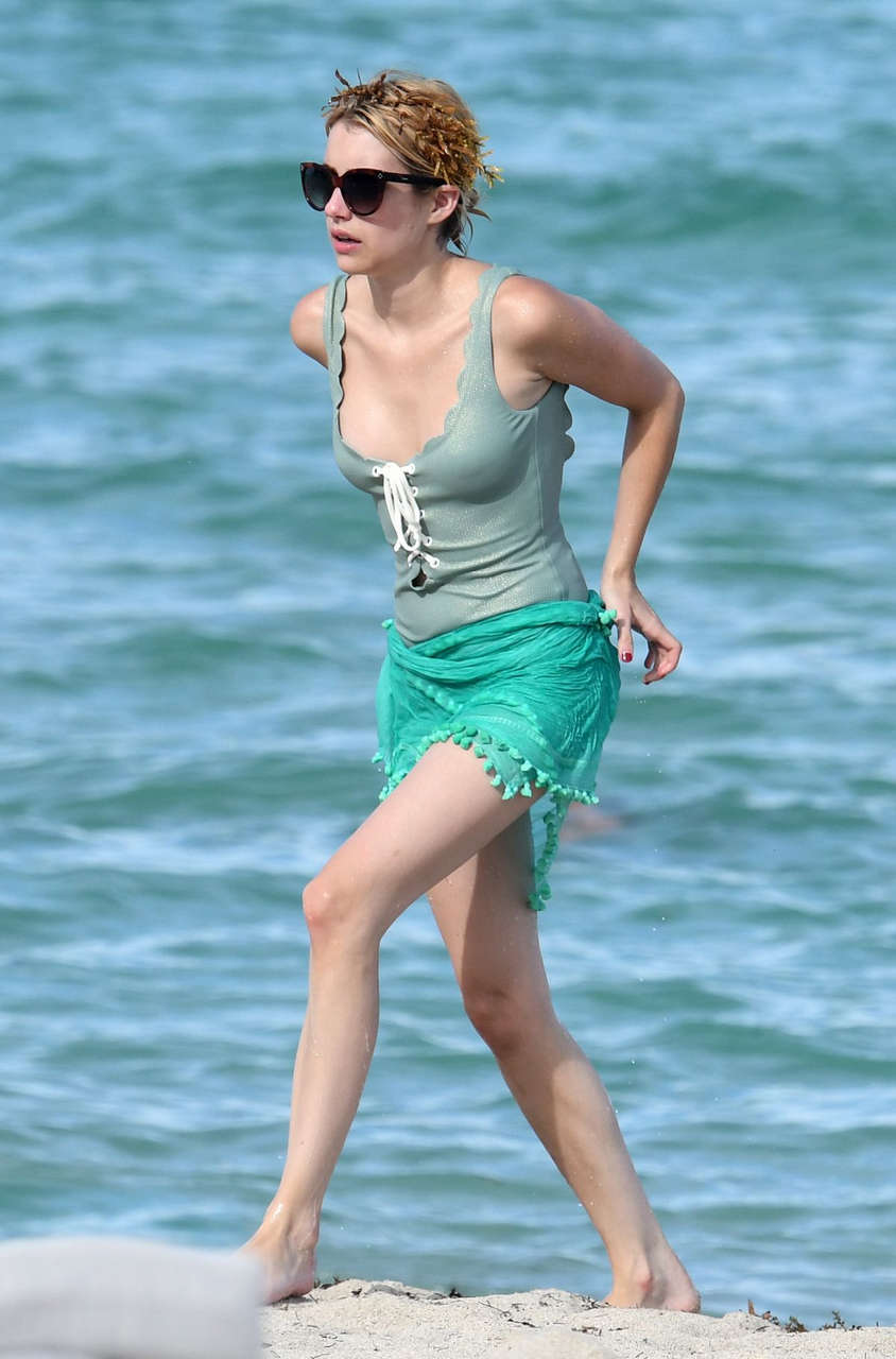 Emma Roberts Swimsuit Beach Miami