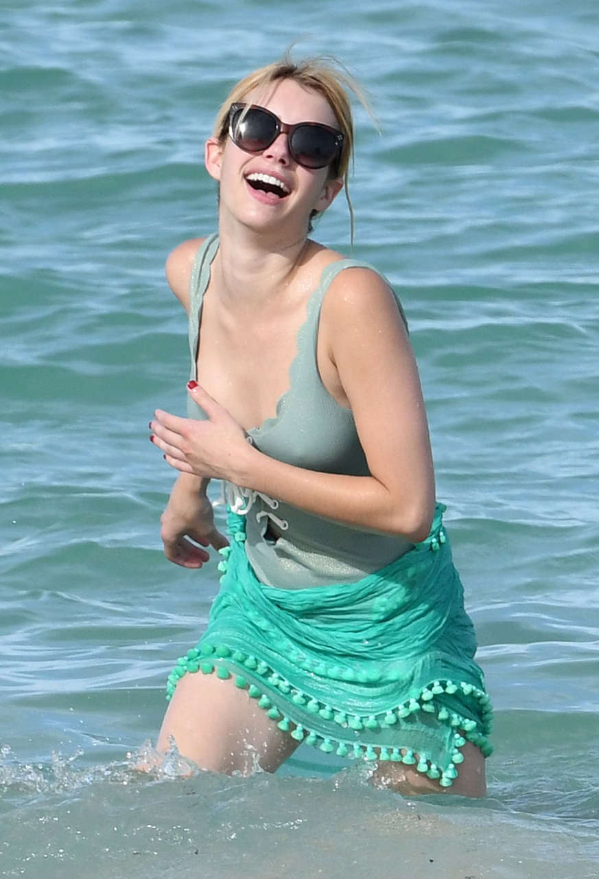 Emma Roberts Swimsuit Beach Miami
