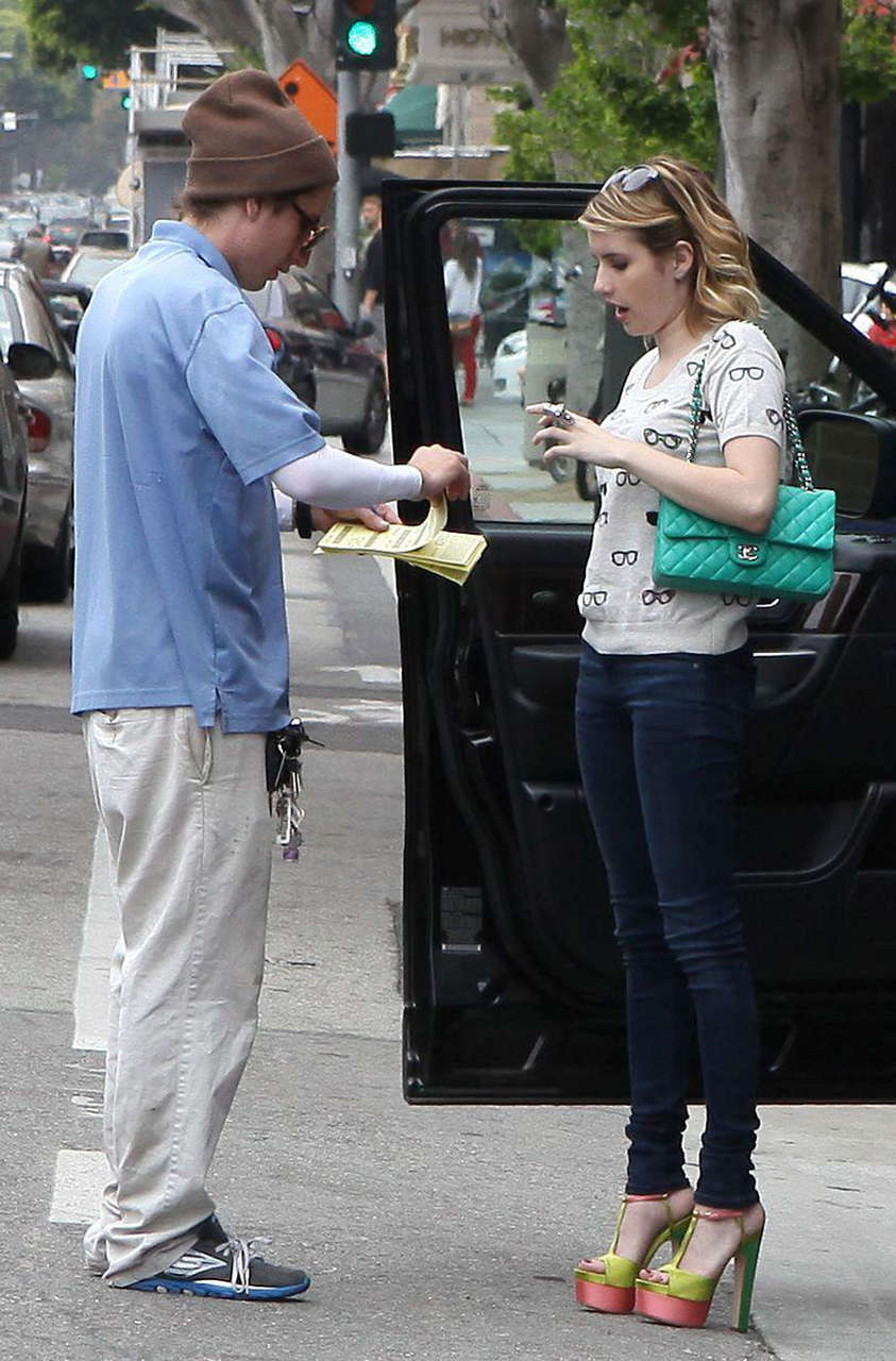 Emma Roberts Tight Pants High Heels Out About Los Angeles
