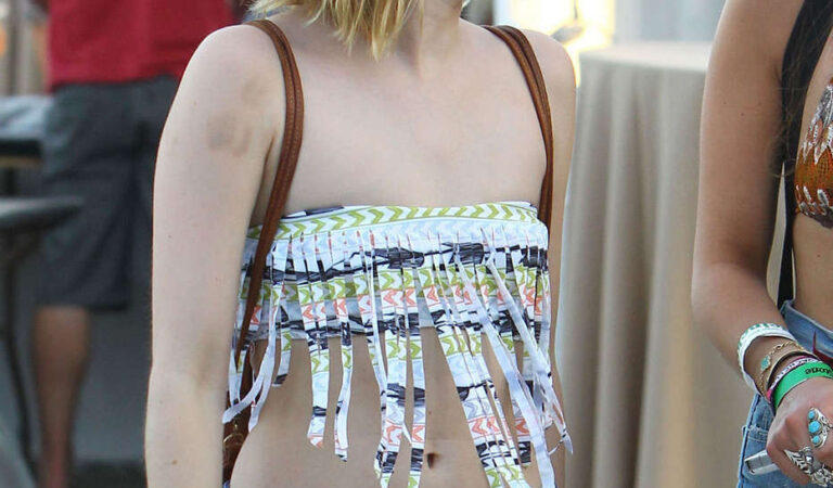 Emma Roberts Tube Top Coachella Music Festival (6 photos)