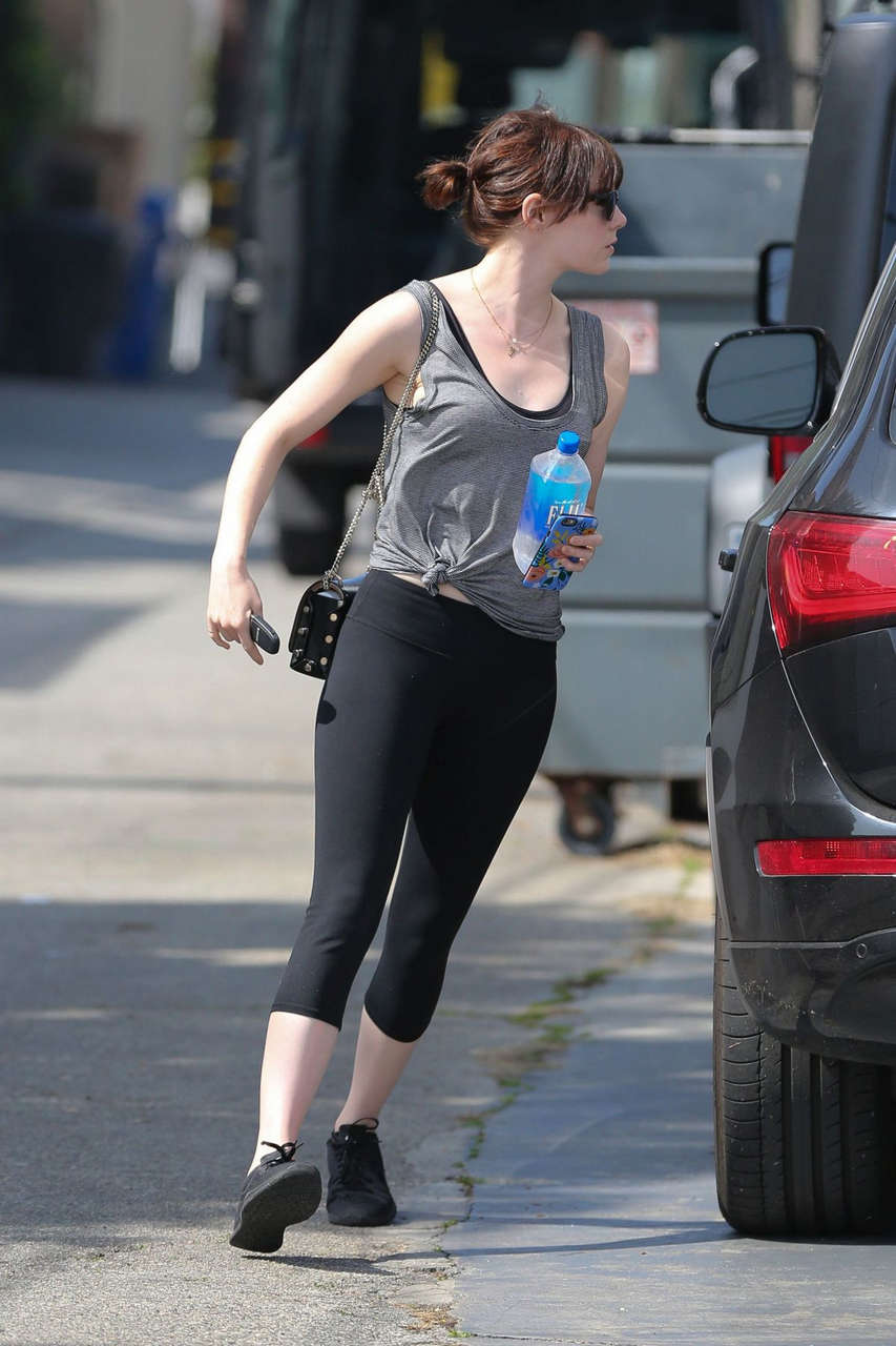 Emma Stone Arrives Gym Los Angeles