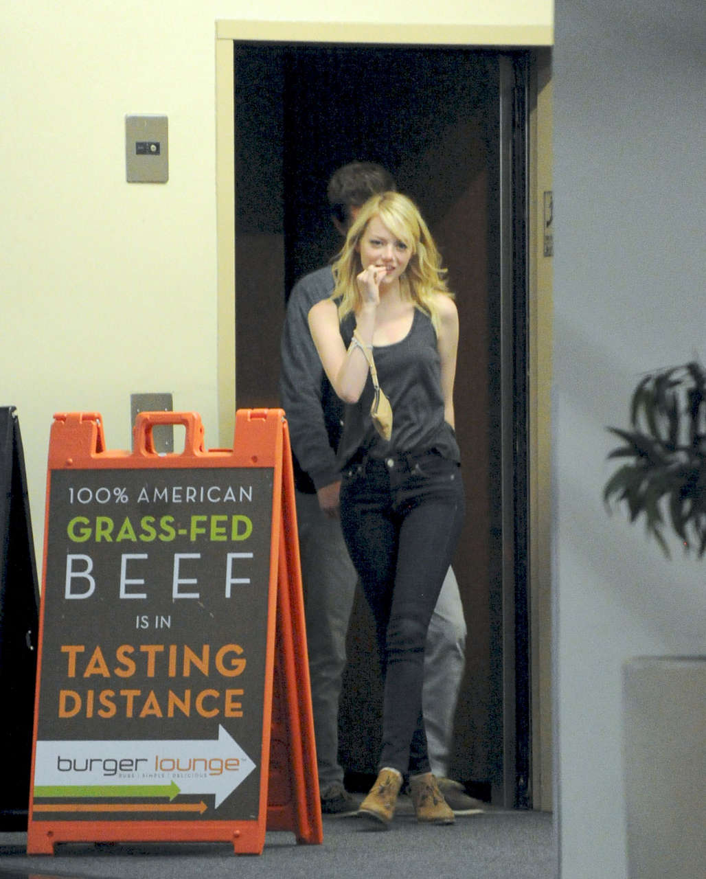 Emma Stone Leaves Restaurant West Hollywood