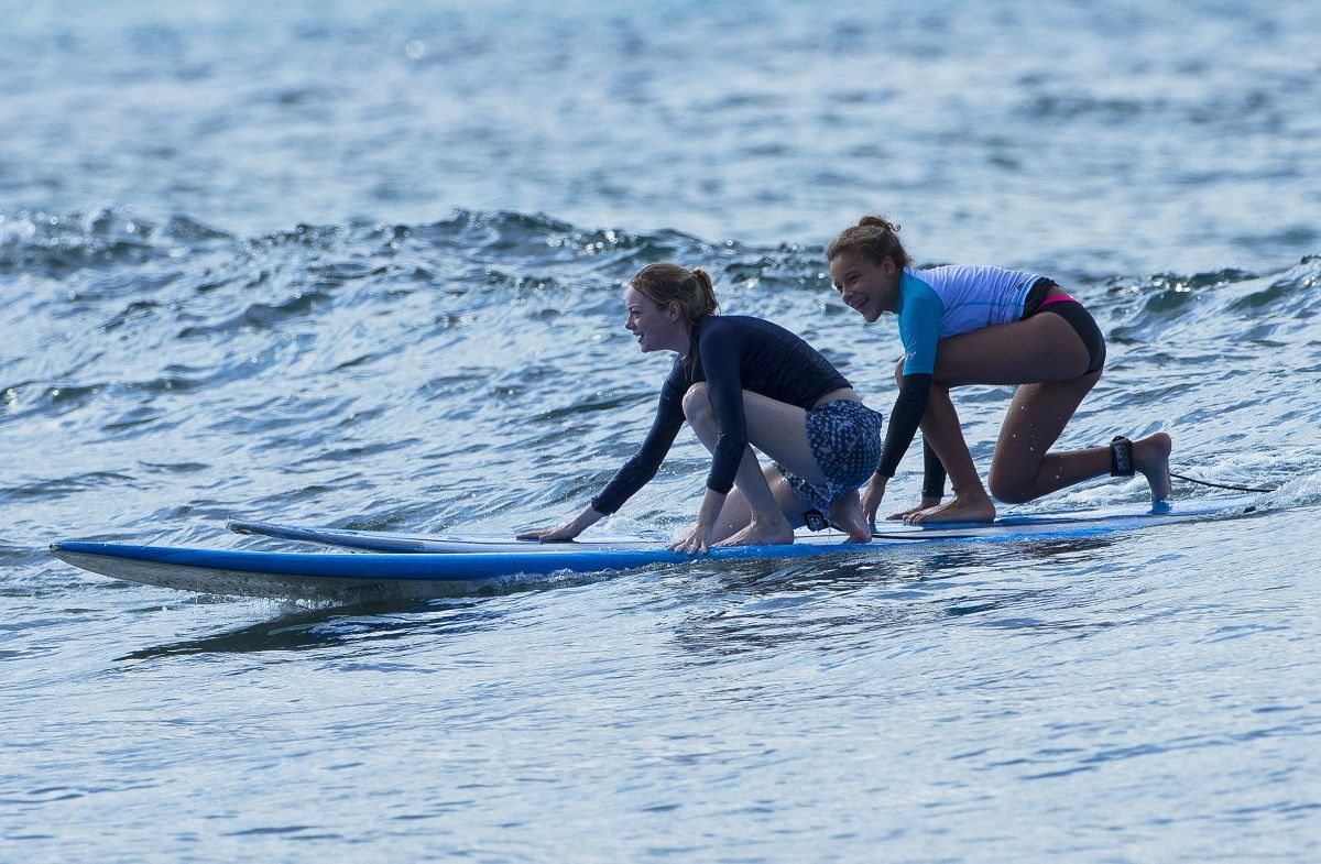 Emma Stone Surfing Hawaii