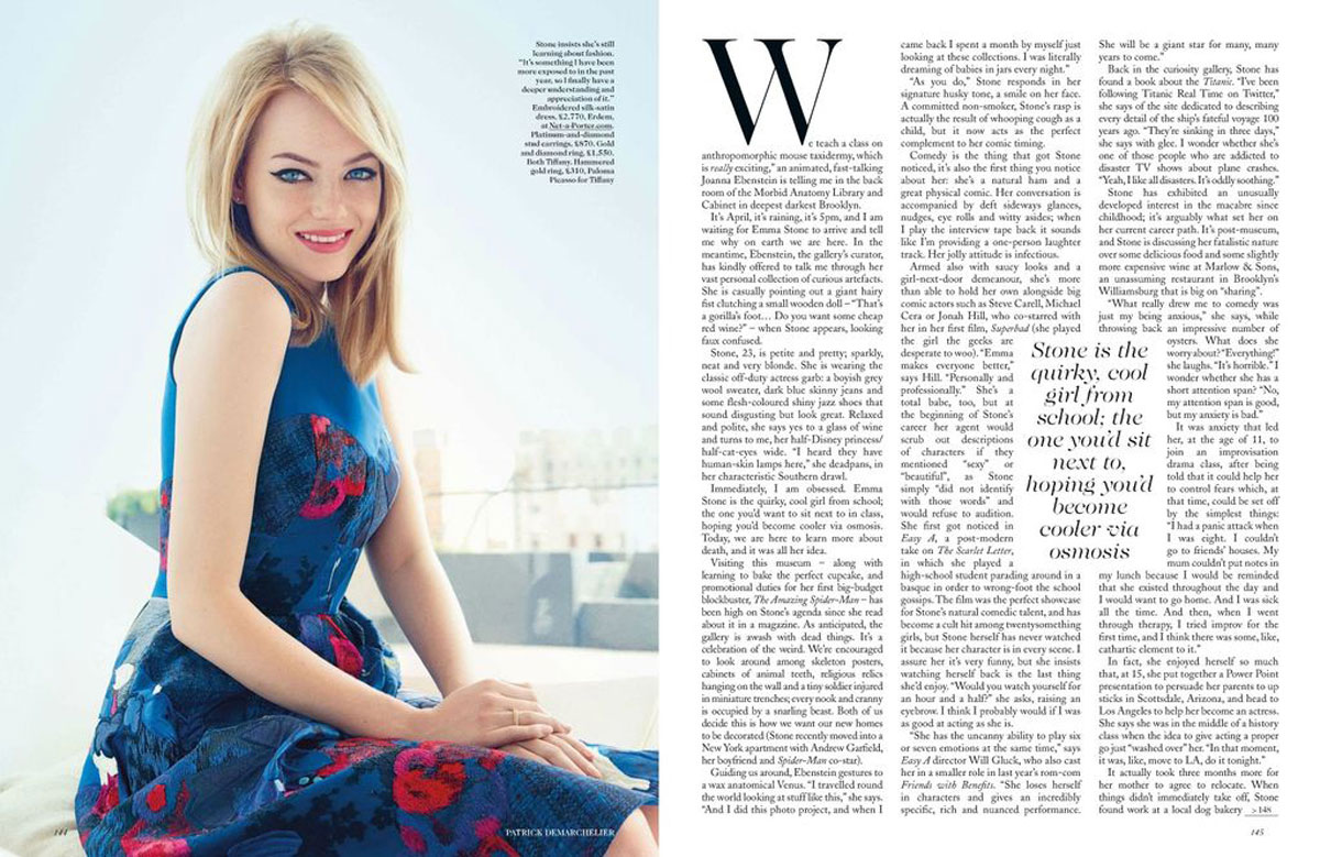Emma Stone Vogue Magazine Uk August 2012 Issue