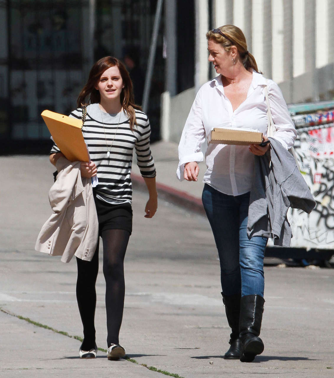 Emma Watson Leggy Candids Leaving Starbucks Los Angeles
