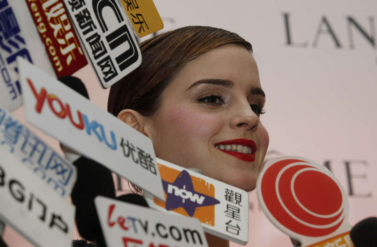 Emma Watson Promotes Lancome Cosmetic Hong Kong