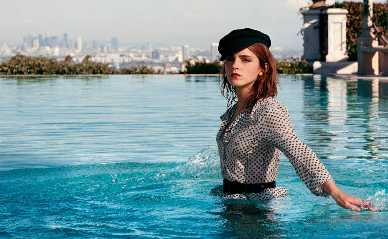 Emma Watson Wading In A Blouse