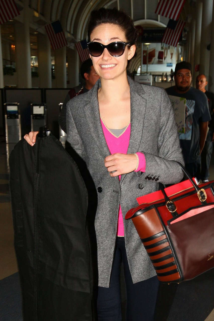Emmy Rossum Arrives Flight Lax Airport