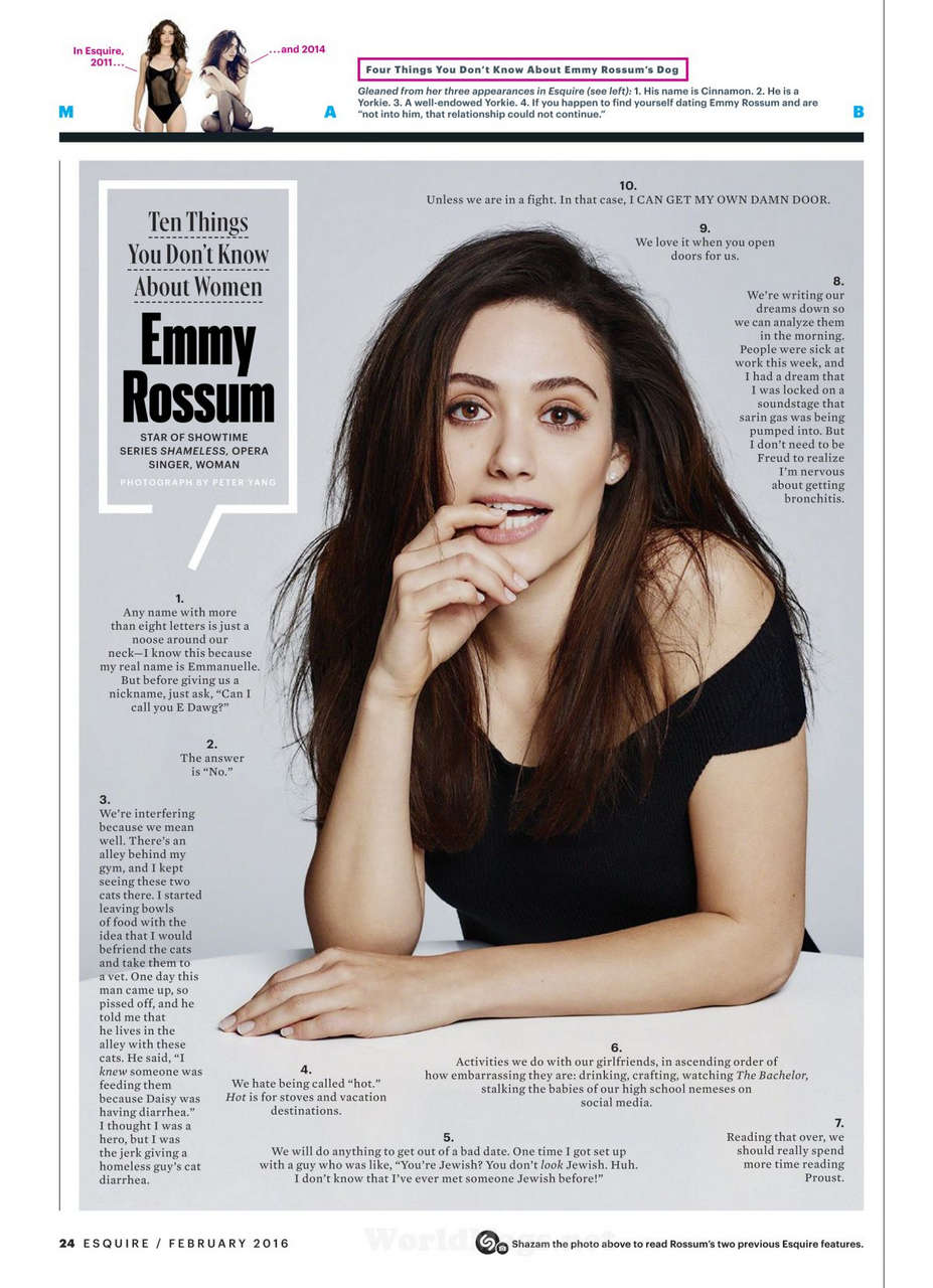 Emmy Rossum Esquire Magazine January 2016 Issue