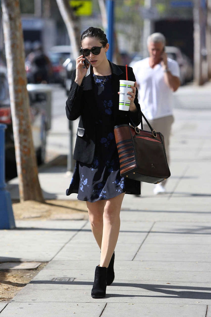 Emmy Rossum Mini Dress Out About Los Angeles