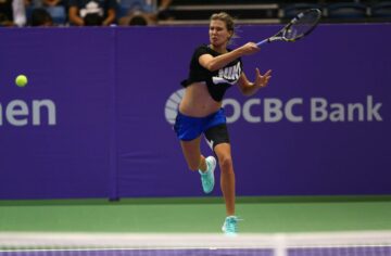 Eugenie Bouchar Practice Session Bnp Paribas Wta Finals Singapore