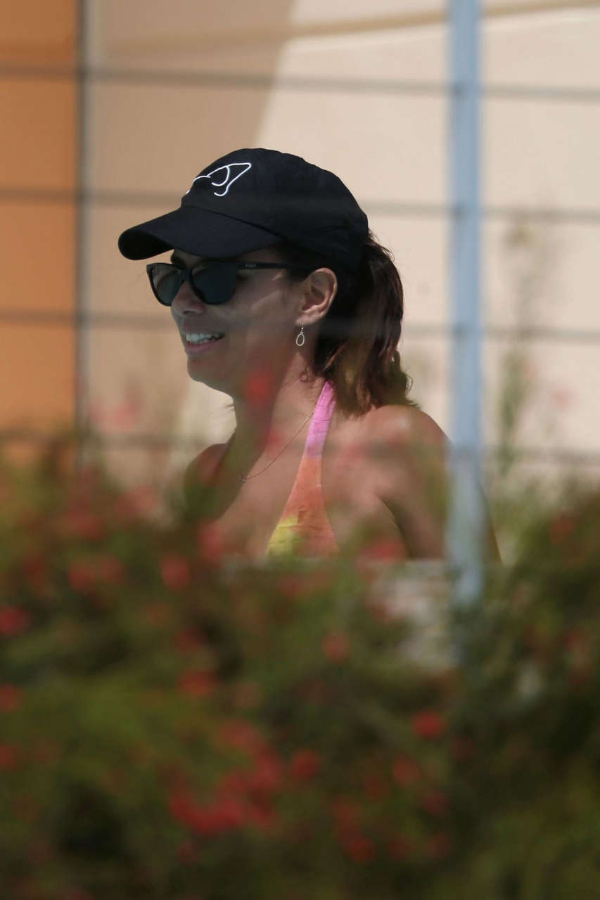 Eva Longoria Bikini Pool Miami