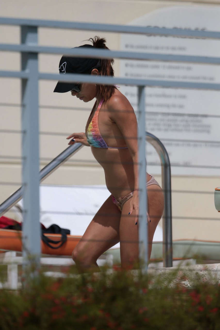 Eva Longoria Bikini Pool Miami