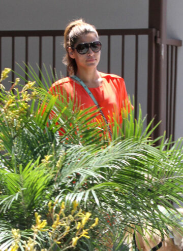Eva Mendes Walking Her Dog Out Los Angeles
