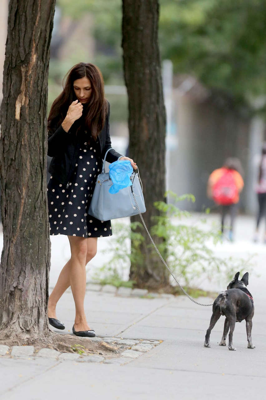 Famke Janssen Walks Her Dog New York