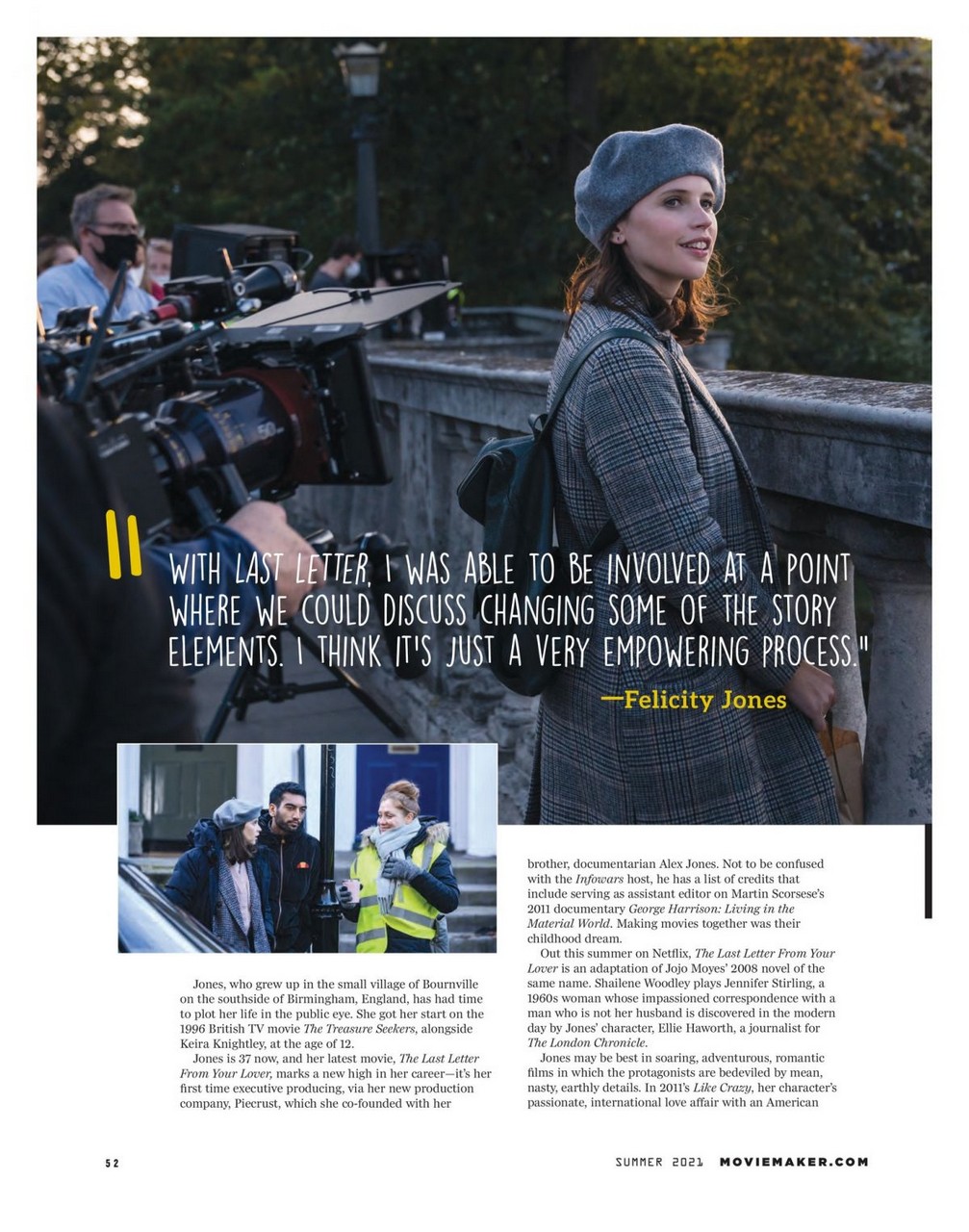 Felicity Jones Moviemaker Magazine Issue 140 Summer