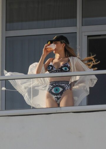 Fernanda Gomez Bikini On Balcony Miami Beach