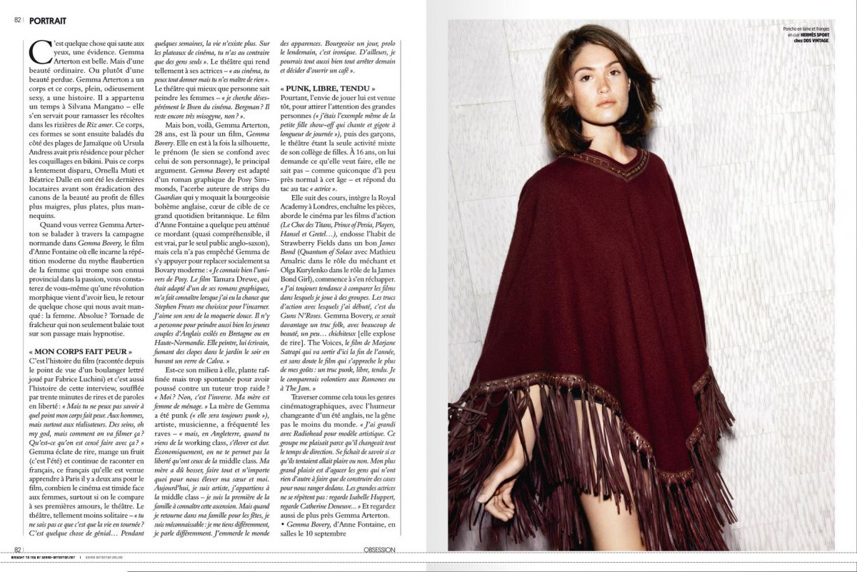 Gemma Arerton Obsession Magazine September 2014 Issue