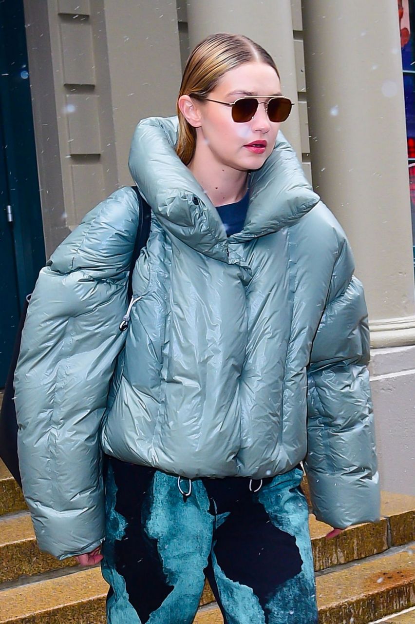 Gigi Hadid Leaves Khaite Fall Winter 2022 Fashion Show New York