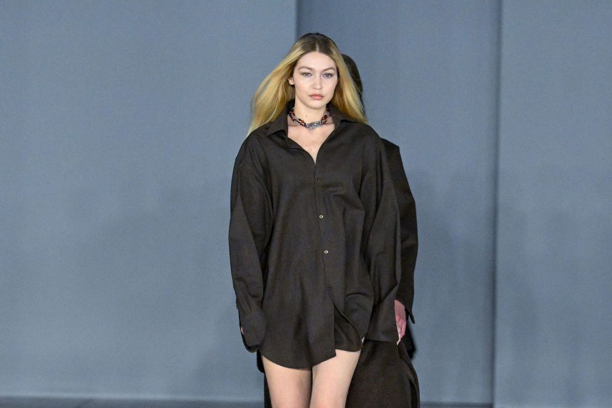 Gigi Hadid Walks Runway Ludovic De Saint Sernin Fashion Show Paris