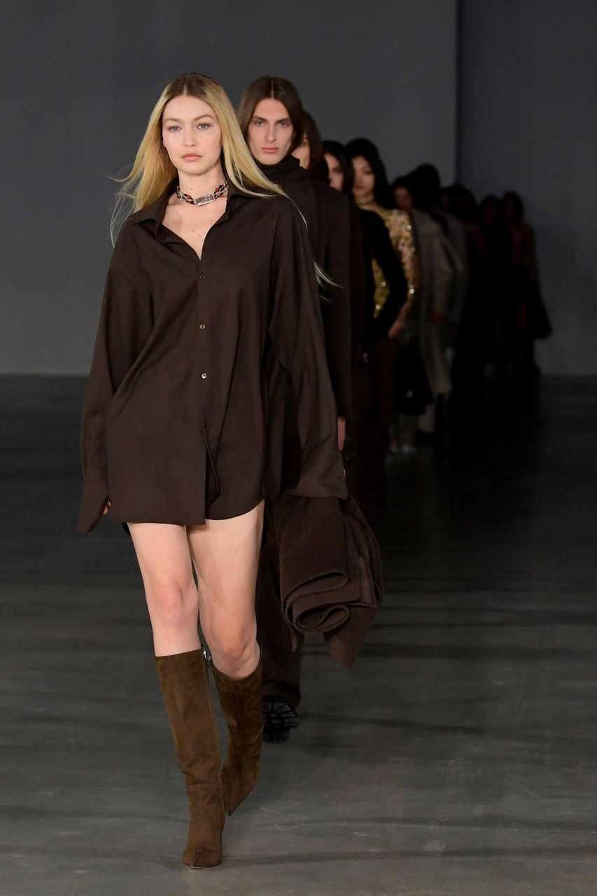 Gigi Hadid Walks Runway Ludovic De Saint Sernin Fashion Show Paris