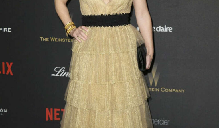 Gillian Anderson Weinstein Company Netflix Golden Globe 2016 Awards After Party Beverly Hills (3 photos)