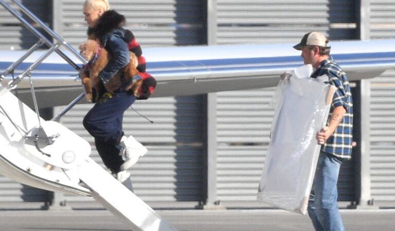 Gwen Stefani Boards Private Jet Los Angeles (7 photos)