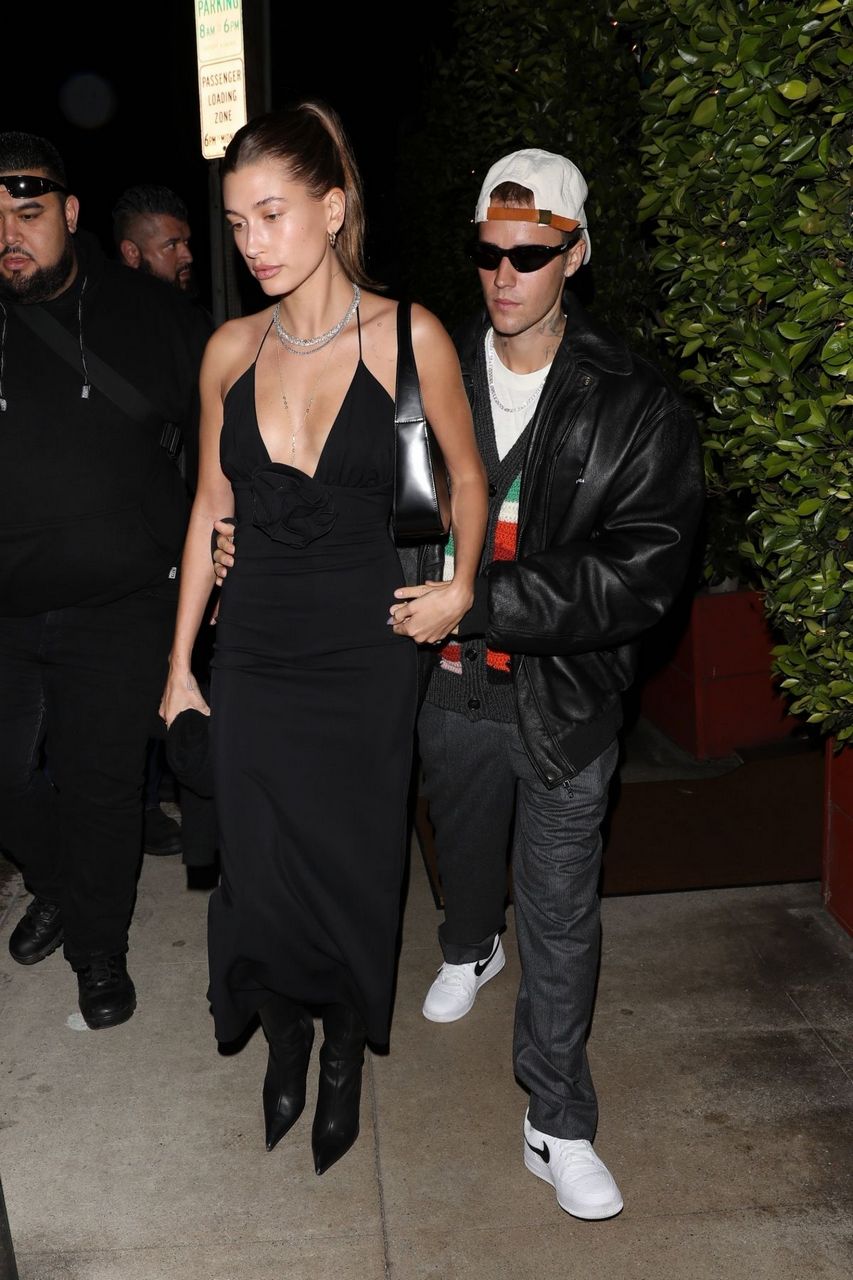 Hailey And Justin Bieber Leaves Giorgio Baldi Santa Monica
