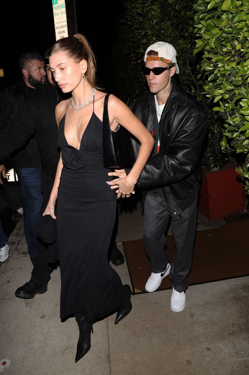 Hailey And Justin Bieber Leaves Giorgio Baldi Santa Monica