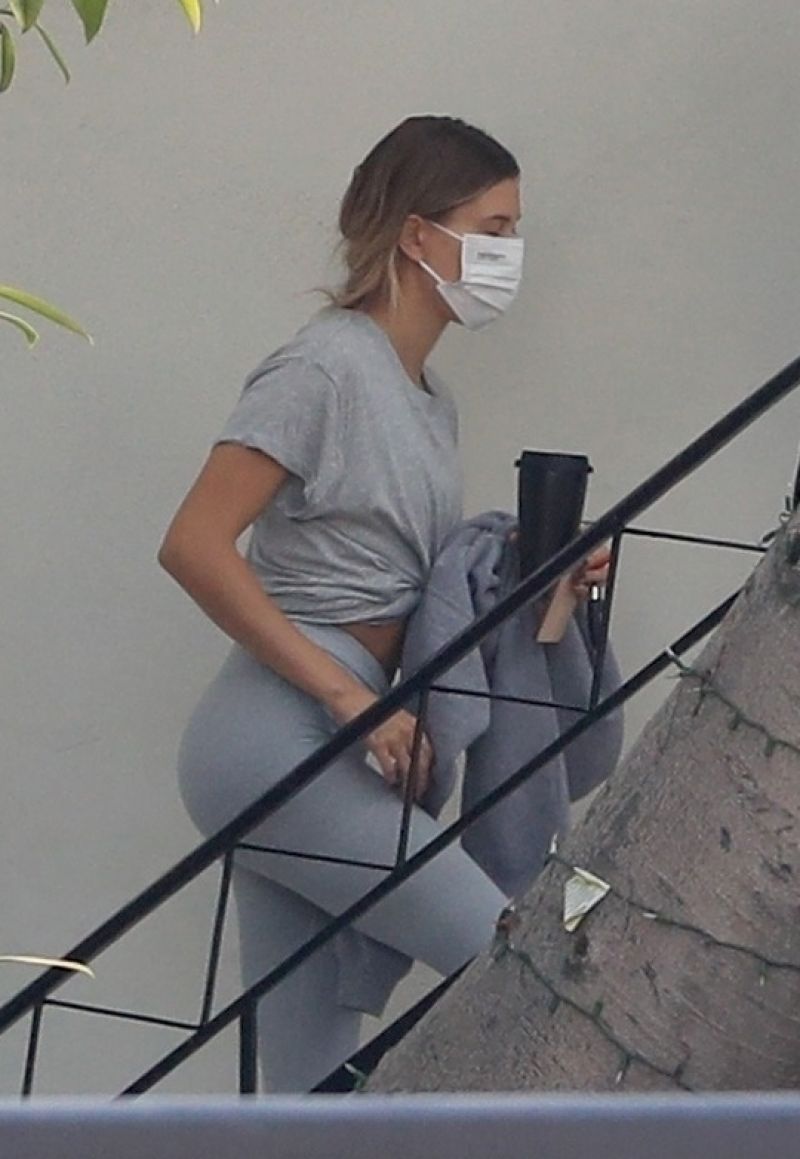 Hailey Bieber Arrives Studio Beverly Hills