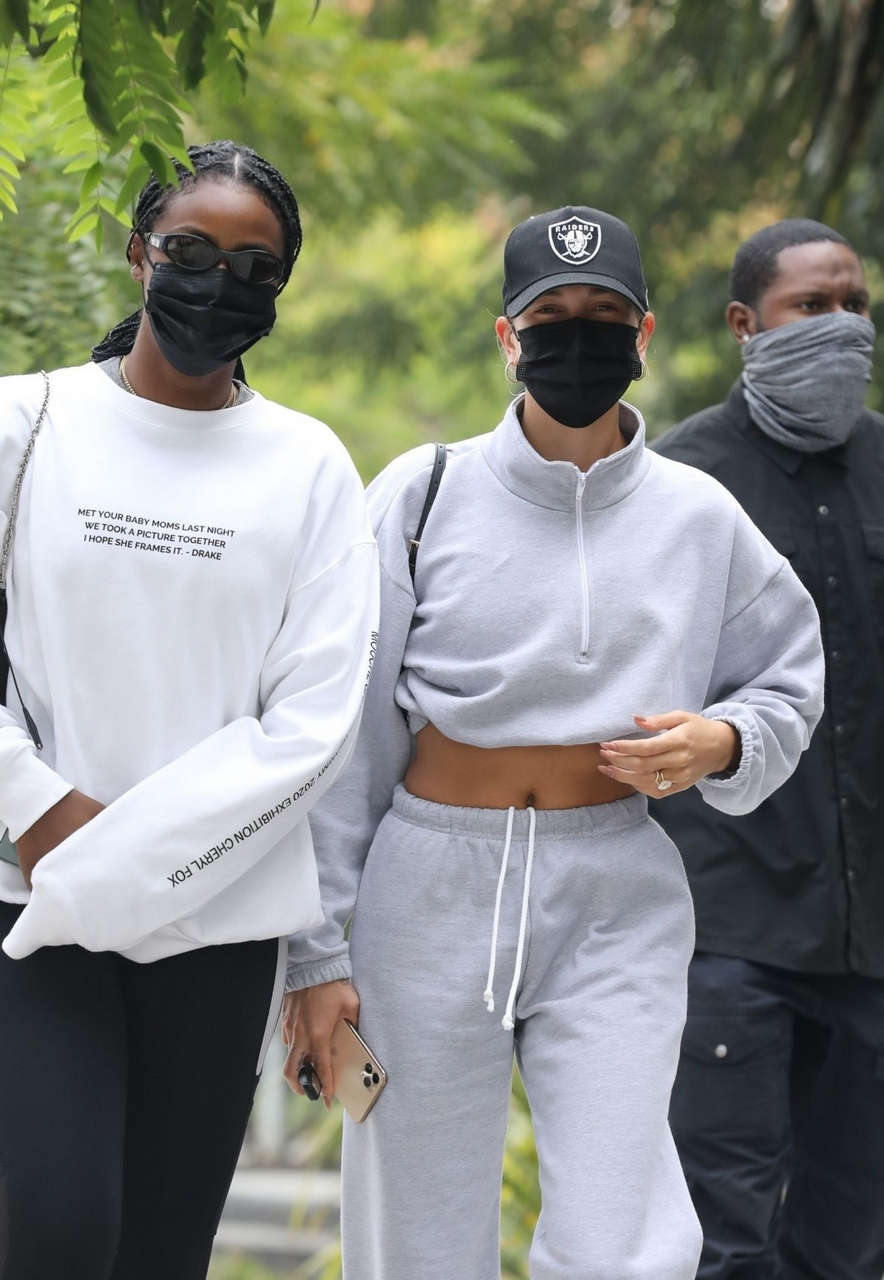 Hailey Bieber Justine Skye Out West Hollywood