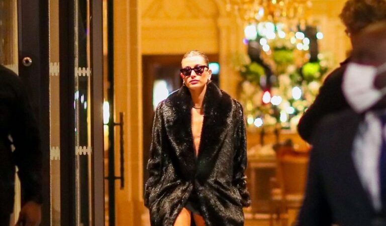Hailey Bieber Leaves Hotel De Crillon Paris (7 photos)