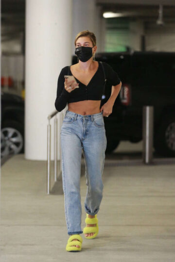 Hailey Bieber Out With Her Dog Los Angeles