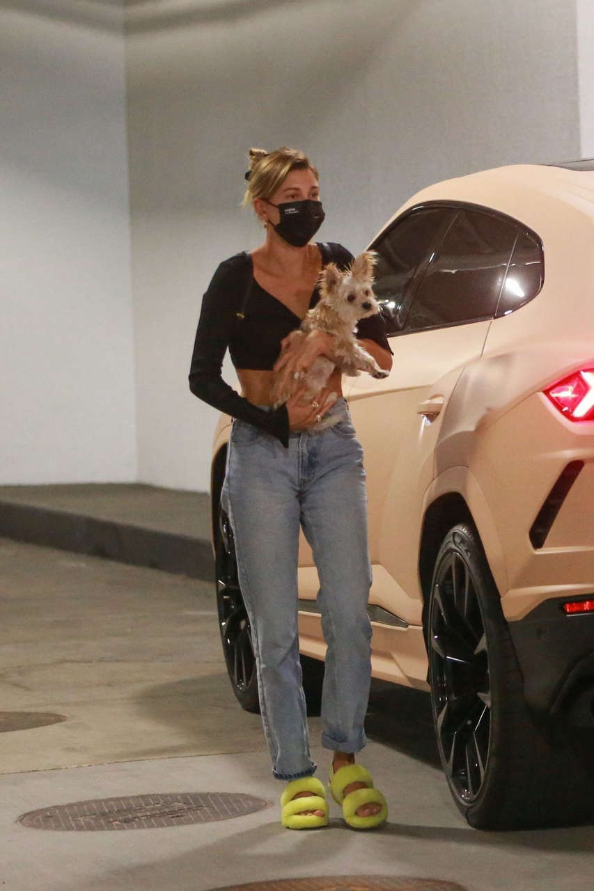 Hailey Bieber Out With Her Dog Los Angeles