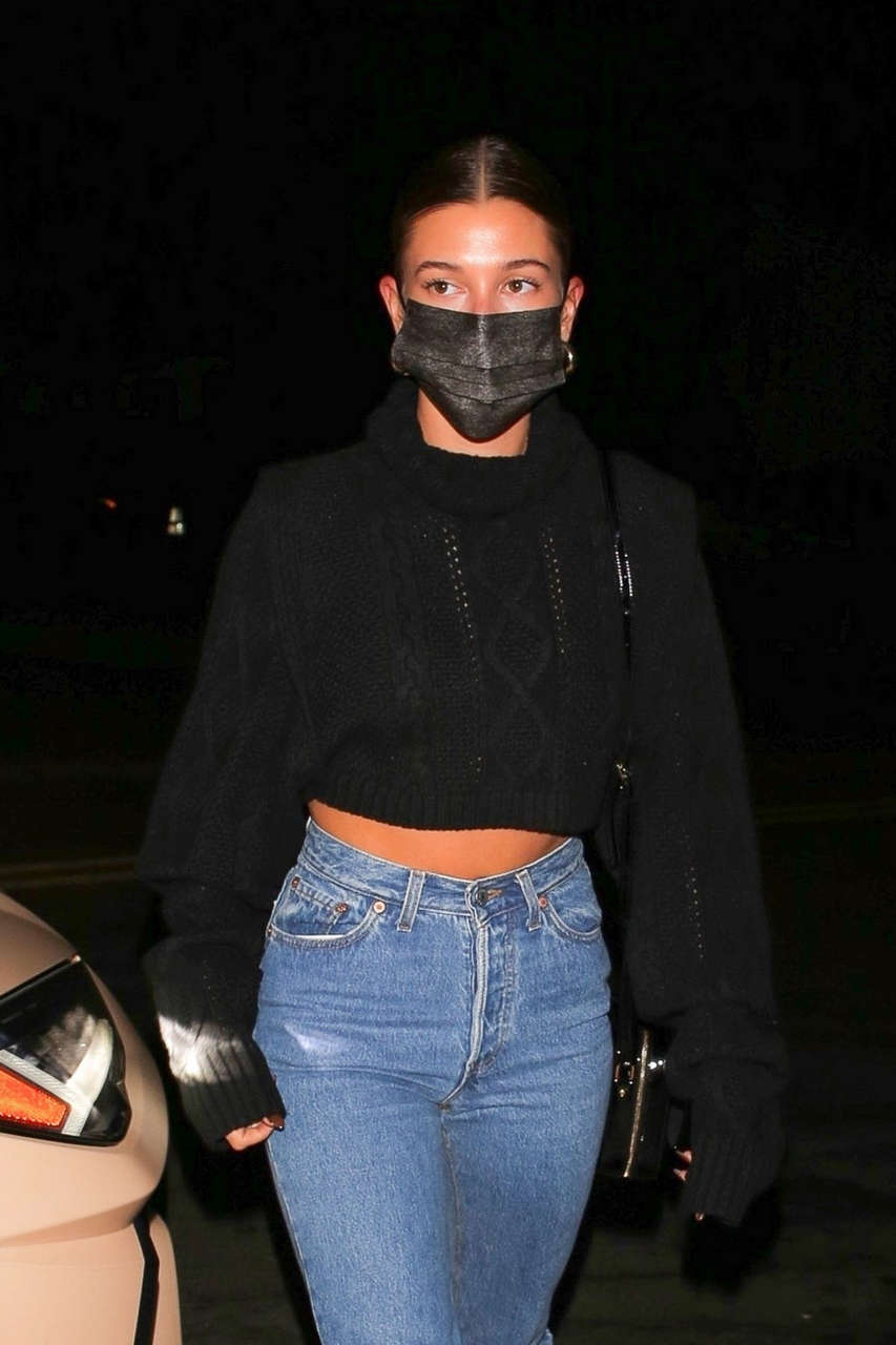 Hailey Bieber Tight Denim Night Out Los Angeles