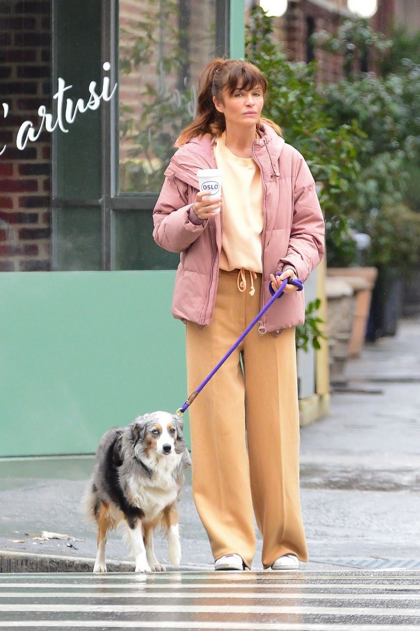 Helena Christensen Out With Her Dog New York