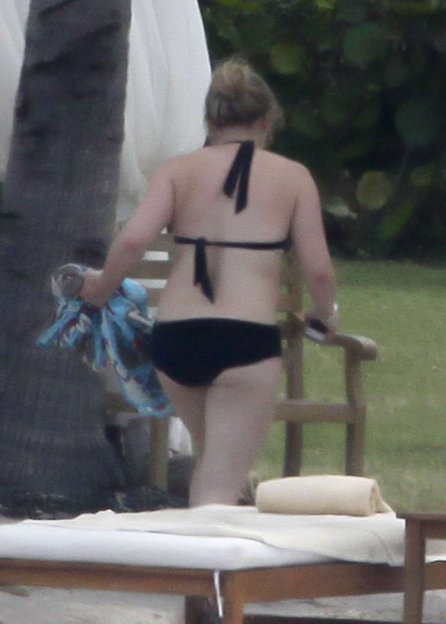 Hilary Duff Bikini Poolside Mexico