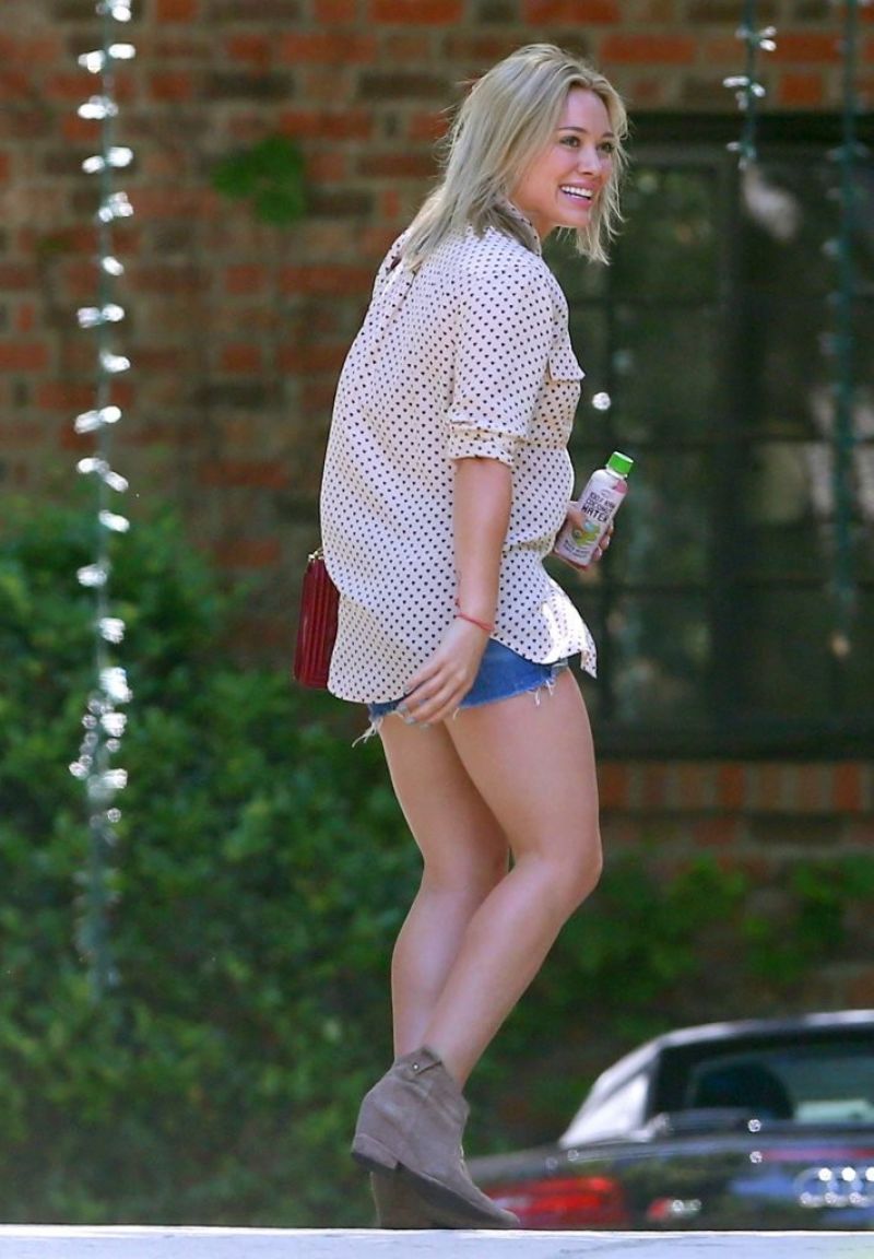 Hilary Duff Jeans Shorts Out Beverly Hills