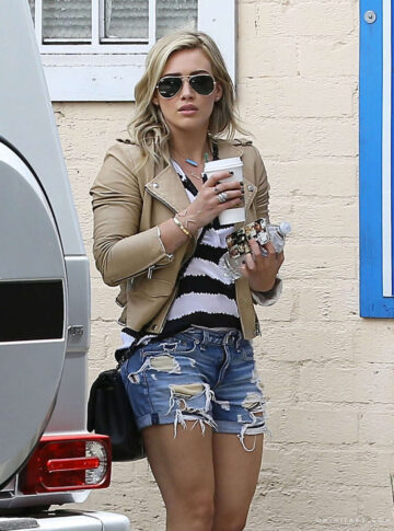 Hilary Duff Ripped Shorts Out Shopping Beverly Hills