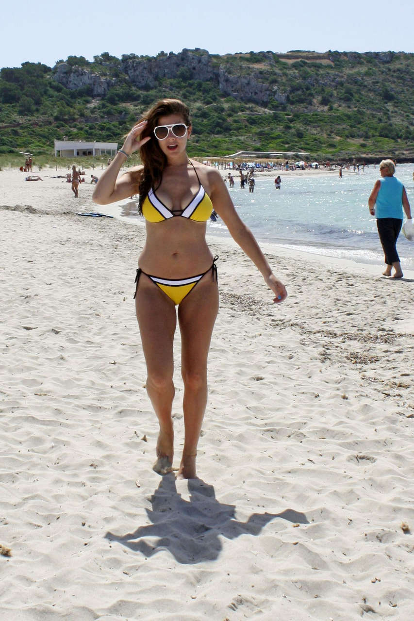 Imogen Thomas Bikini Beach Pool Spain