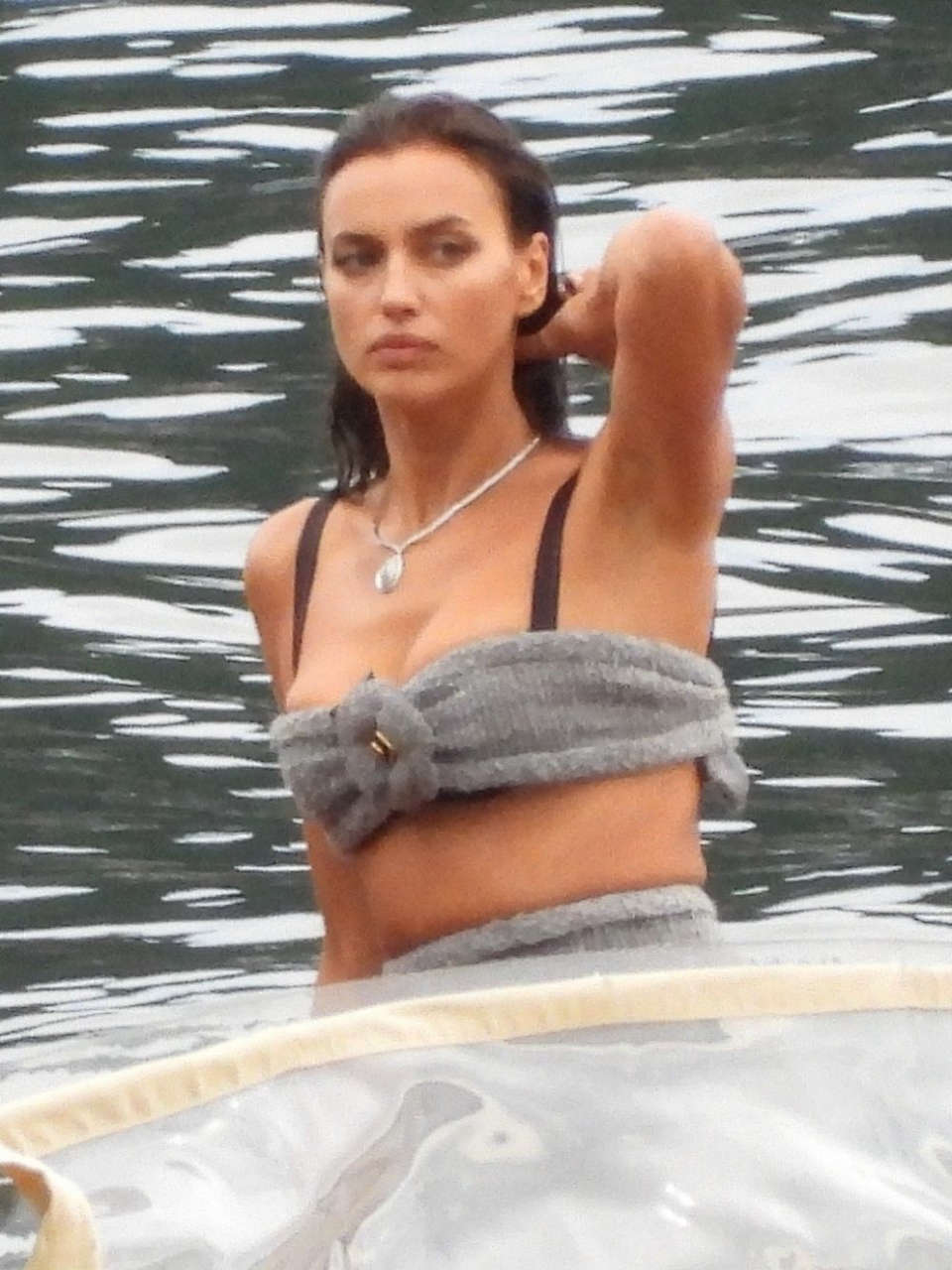 Irina Shayk Set Of Vogue Germany Photoshoot Lake Como
