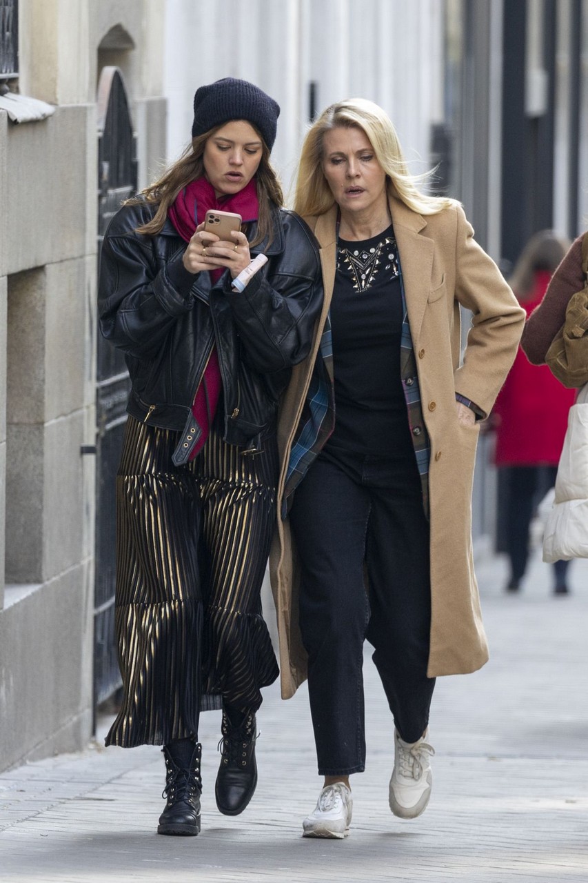 Isabelle Junot Out With Her Mother Nina Wendelboe Larsen Madrid