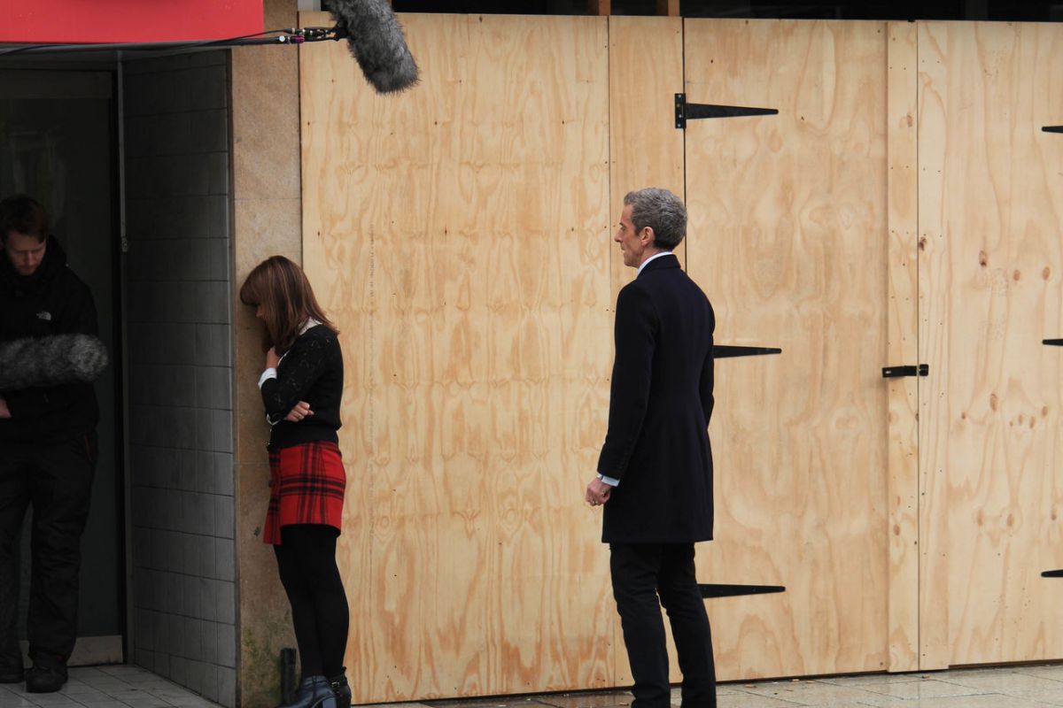 Jenna Louise Coleman Set Dr Who Cardiff