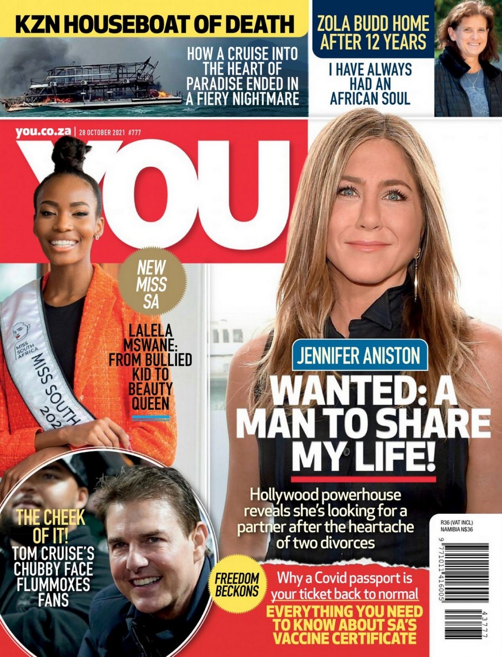 Jennifer Aniston You Magazine South Africa October