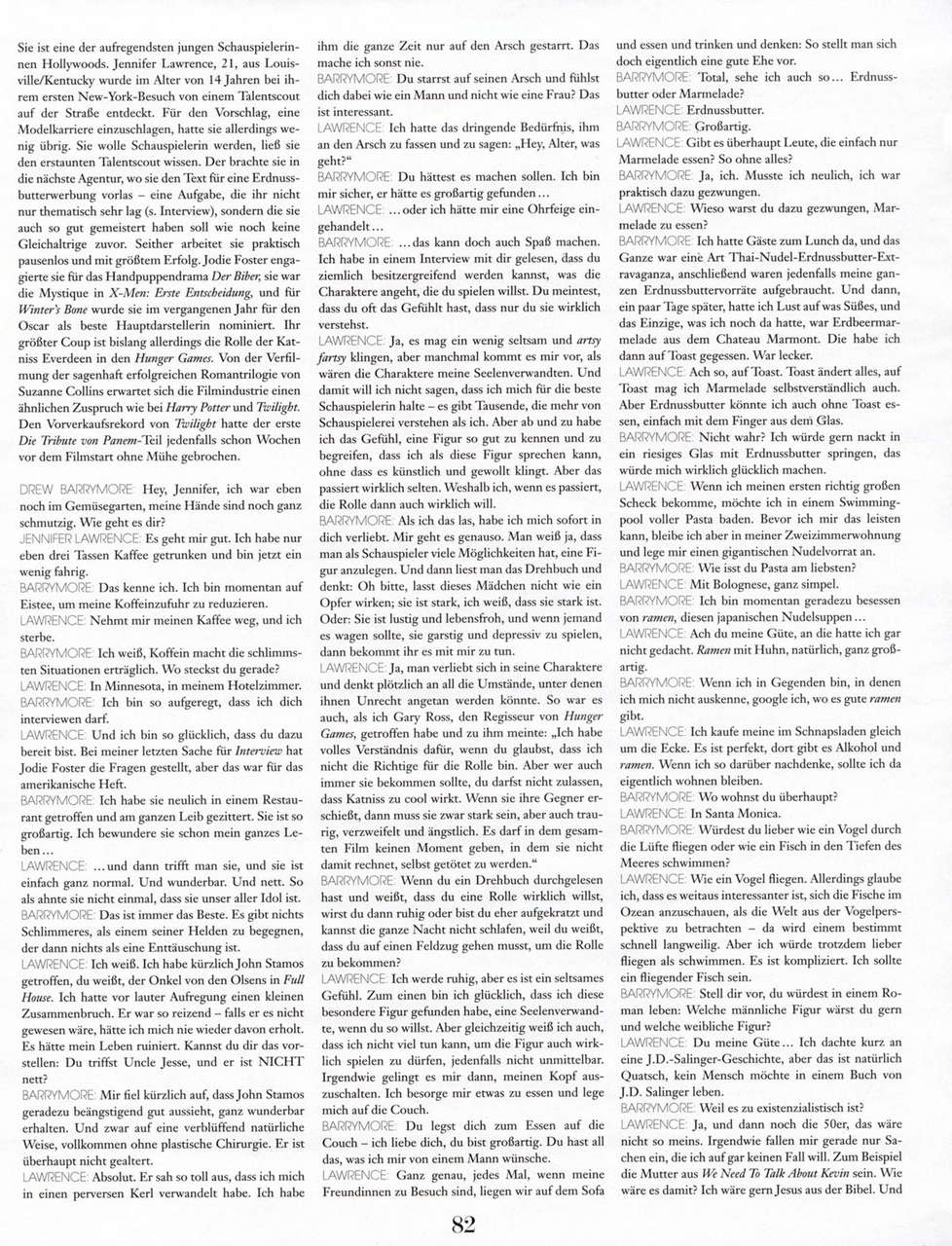 Jennifer Lawrence Interview Magazine Germany April 2012 Issue