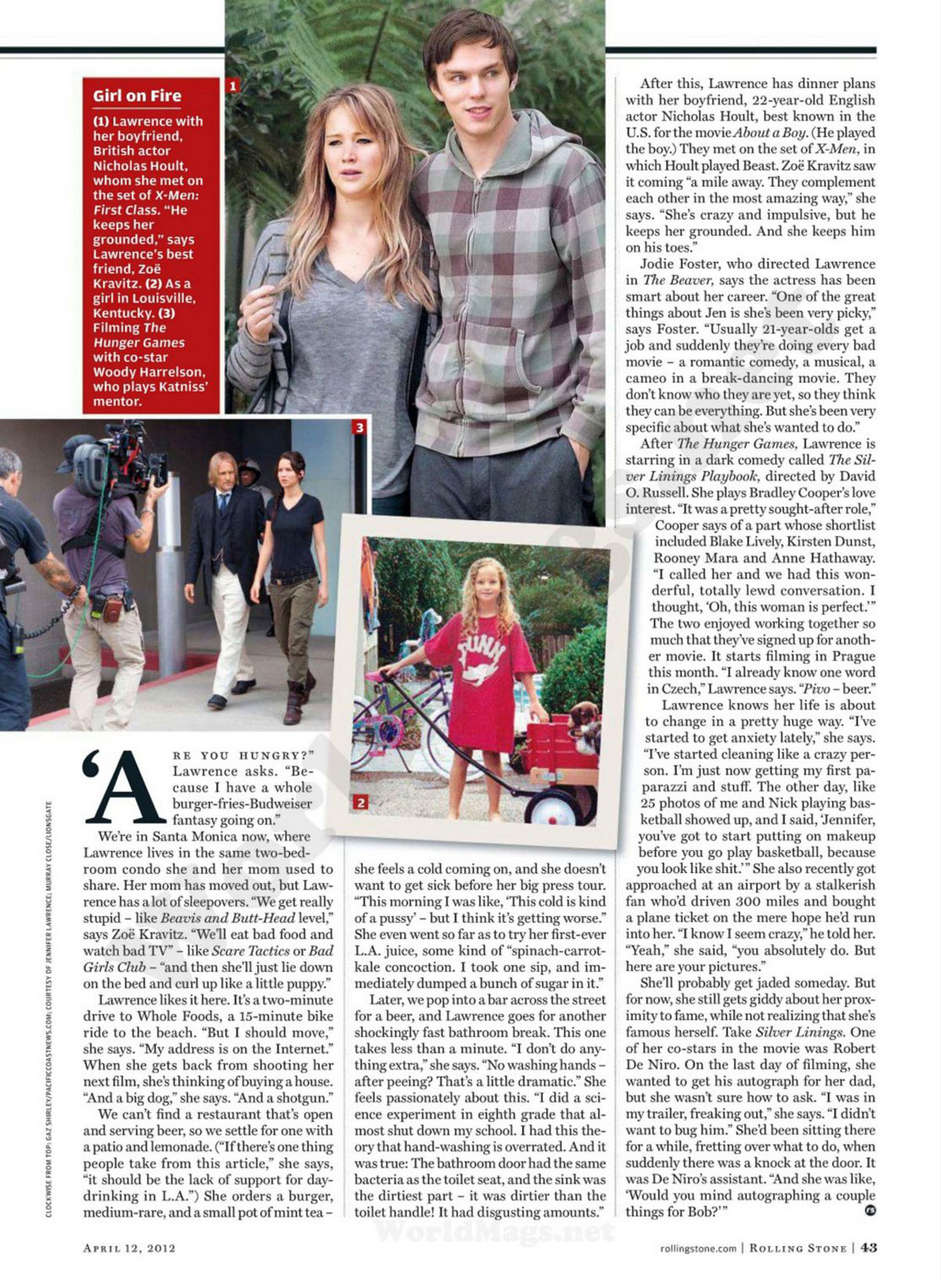 Jennifer Lawrence Rolling Stone Magazine April 2012 Issue