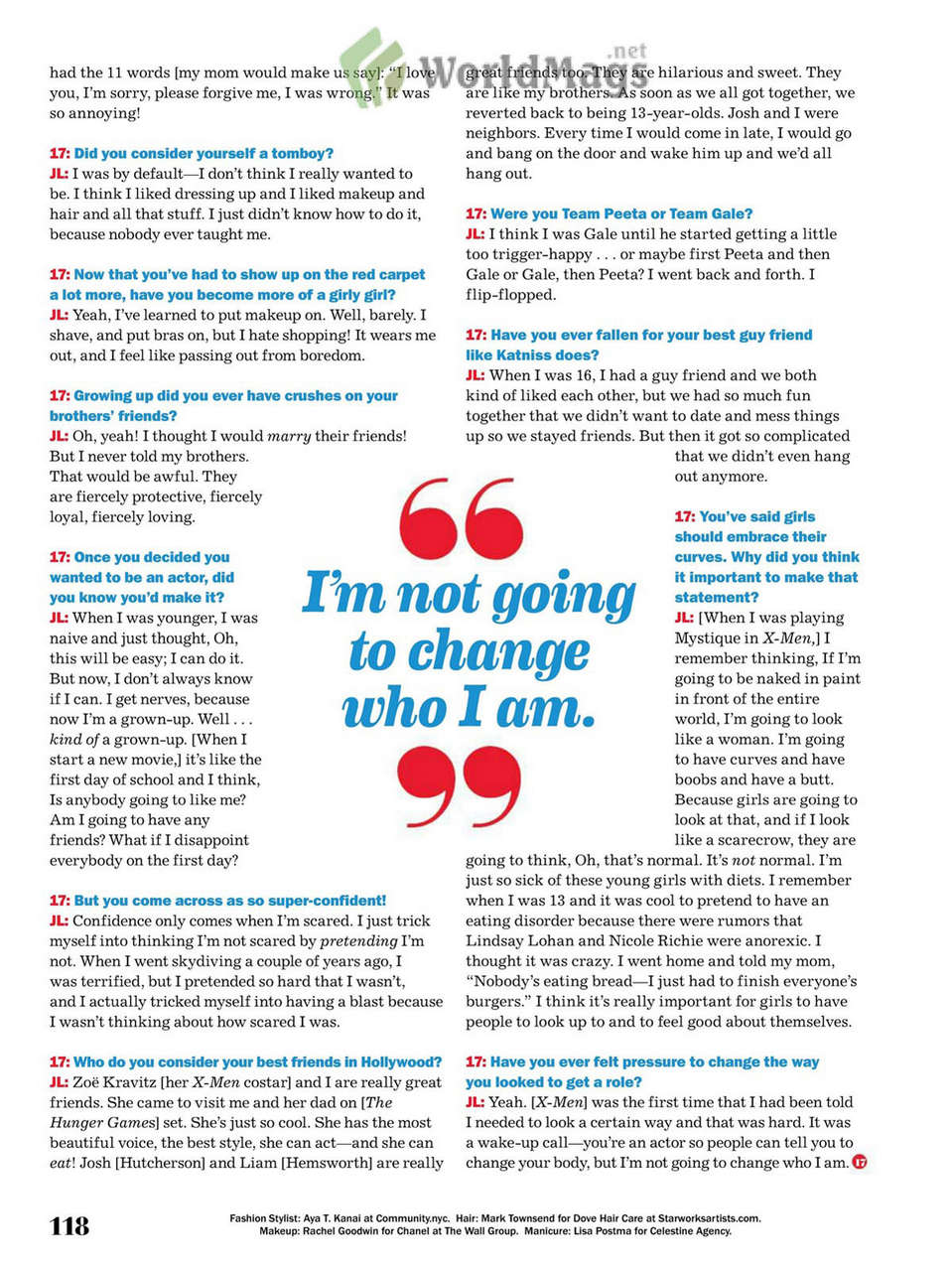 Jennifer Lawrence Seventeen Magazine April 2012 Issue
